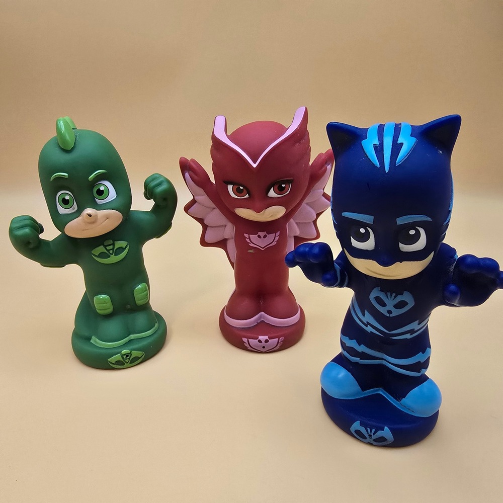 PJ Masks Just Play Figure Set Catboy Owlette Gekko 4 Inch Cake Toppers 3pc Lot
